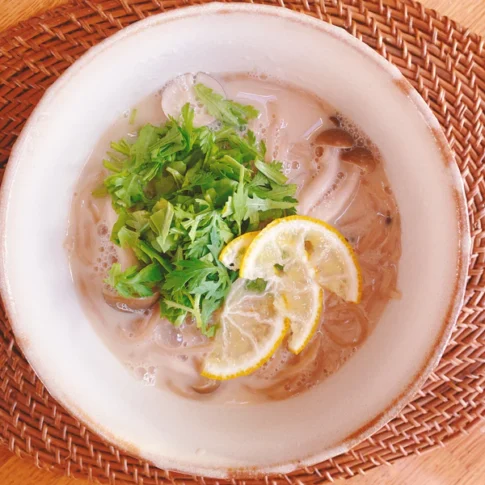 あったか柚子豆乳麺/スーパー麺を使った簡単料理